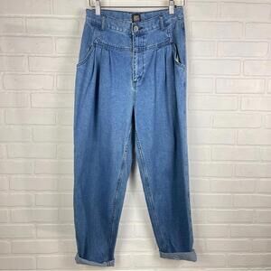 BDG Urban Outfitters High Rise Pleated Mom Jeans Medium Blue Size 27 Casual Fall
